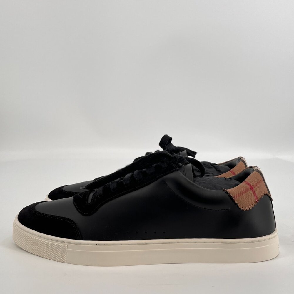 Burberry Men's Robin Vintage Check Panel Leather Low-Top Sneakers US10 - Picture 6 of 16